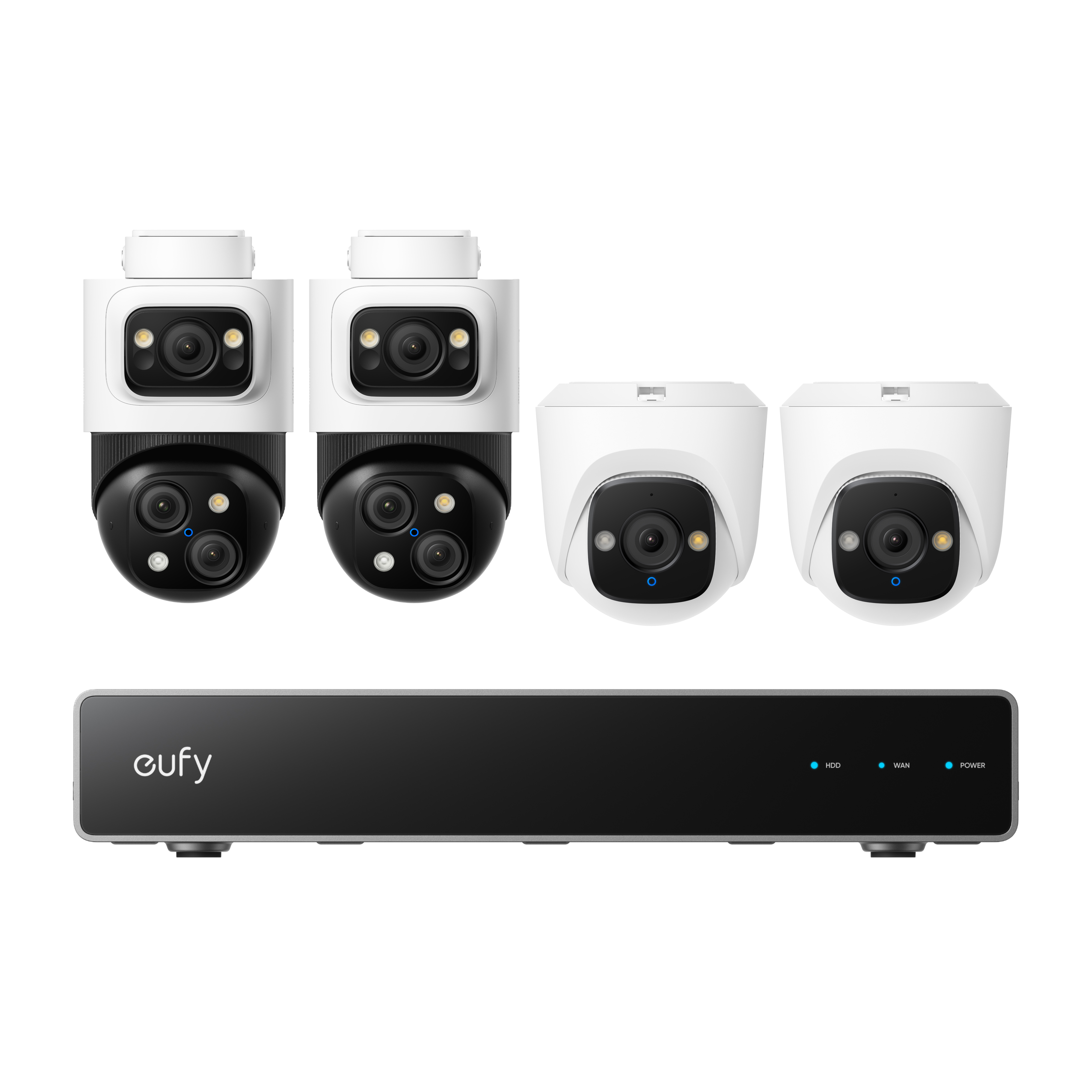 Kit supraveghere video eufy NVR S4 cu 2 camere PoE Bullet si 2 camere PoE Turret